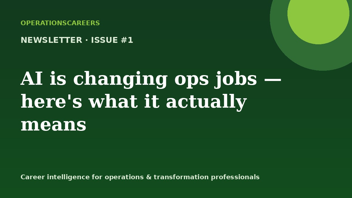 AI is changing operations jobs. Here's what it actually means for you